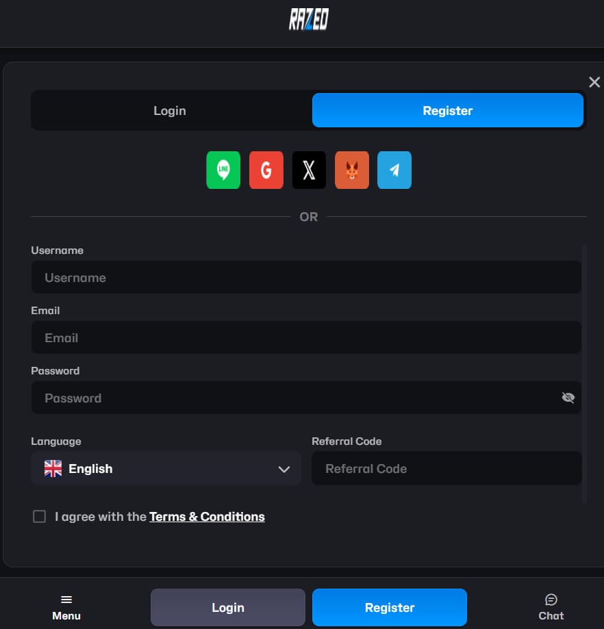 Live dealer game running on mobile device