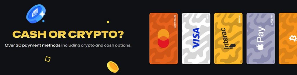 Crypto payment interface at Razed Casino